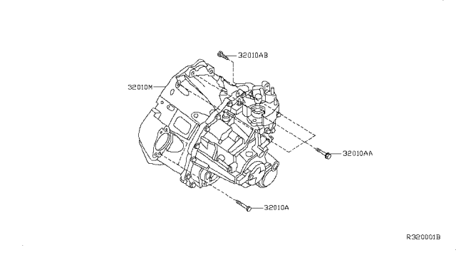 2010 Nissan Altima Manual Transmission, Transaxle & Fitting Diagram 2