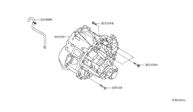 2010 Nissan Altima Manual Transmission, Transaxle & Fitting Diagram 3