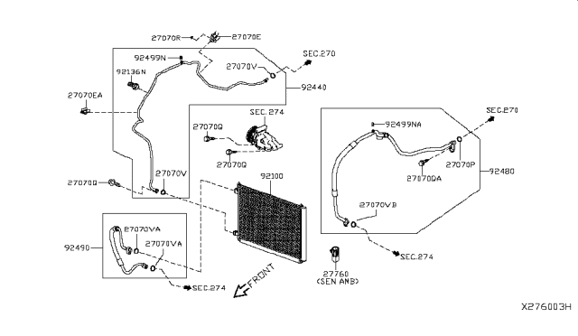 2019 Nissan Kicks Pipe Assembly-Front Cooler,High Diagram for 92440-5RL0A