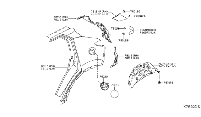 2019 Nissan Kicks Protector-Rear Wheel House,RH Diagram for 76748-5RL0A