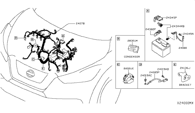 2018 Nissan Kicks Harness-EGI Diagram for 24011-5RL0A