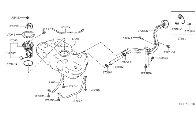 2019 Nissan Kicks Protector-Fuel Tank Diagram for 17285-5RL0A