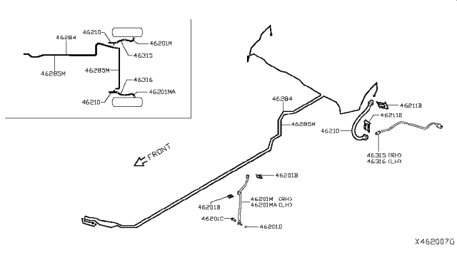 2018 Nissan Kicks Tube Assy-Brake Rear,LH Diagram for 46316-5RB0A