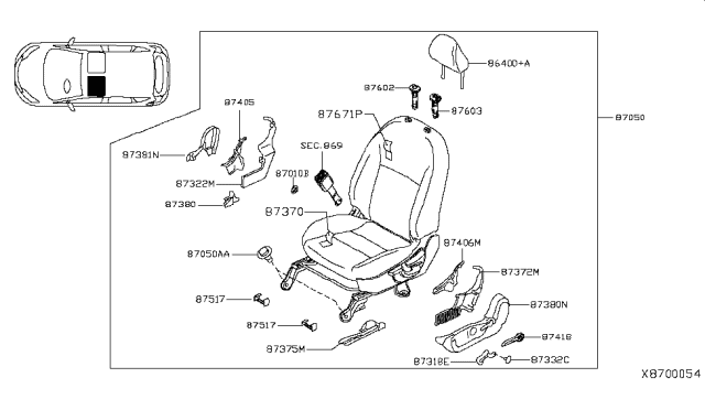 2019 Nissan Kicks Front Seat Diagram 1