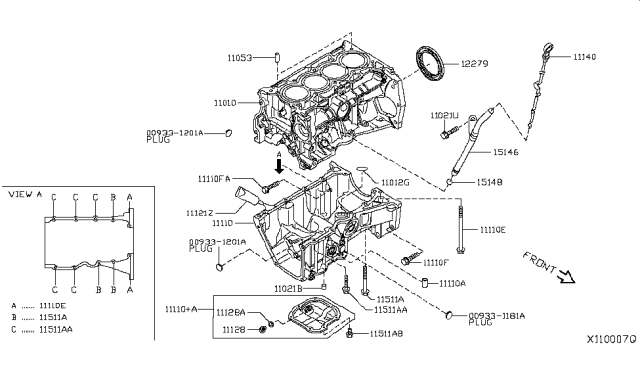 2018 Nissan Kicks Cylinder Block & Oil Pan Diagram 2