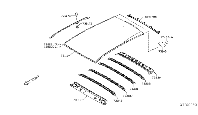 2018 Nissan Kicks Roof Panel & Fitting Diagram 1