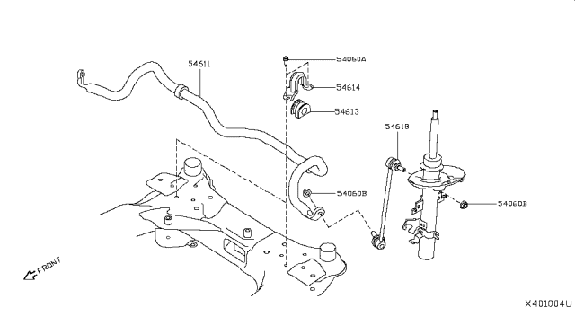 2019 Nissan Kicks Bush-Stabilizer Diagram for 54613-5RL0A