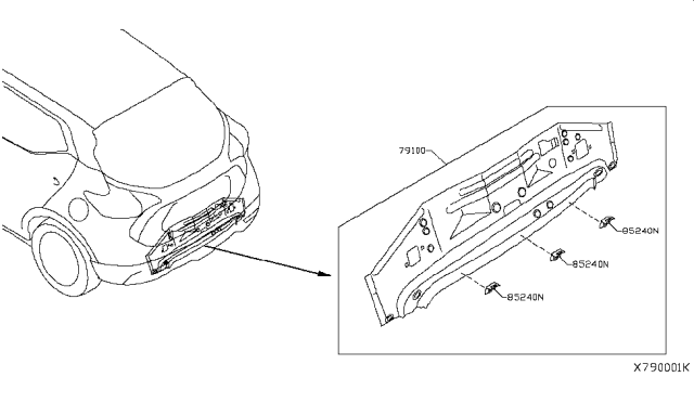 2019 Nissan Kicks Panel Assy-Rear Diagram for G9100-5RLMB