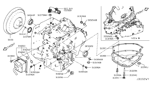 2018 Nissan Kicks Pan Assy-Oil Diagram for 31390-50X0B