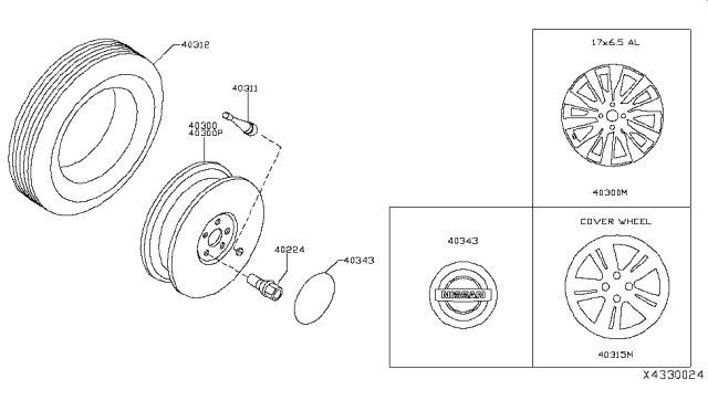 2019 Nissan Kicks Road Wheel & Tire Diagram 1