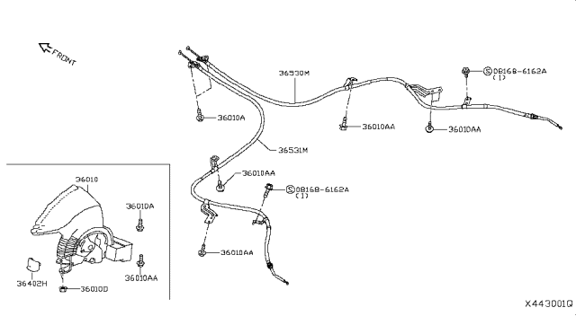 2018 Nissan Kicks Device Assy-Parking Brake Control Diagram for 36010-5RA1A