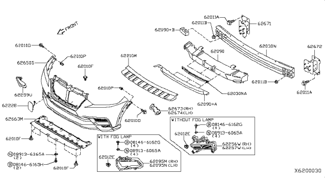 2019 Nissan Kicks Nut SIPPING Diagram for 01225-S809E