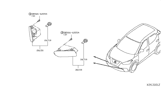 2019 Nissan Kicks Fog,Daytime Running & Driving Lamp Diagram 2