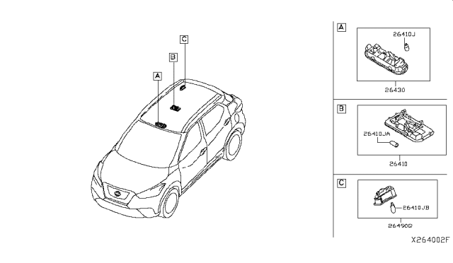 2019 Nissan Kicks Bulb Diagram for 26447-5TA0A