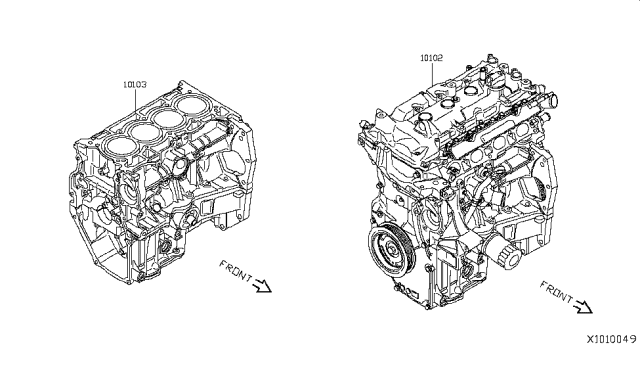 2019 Nissan Kicks Bare & Short Engine Diagram 1