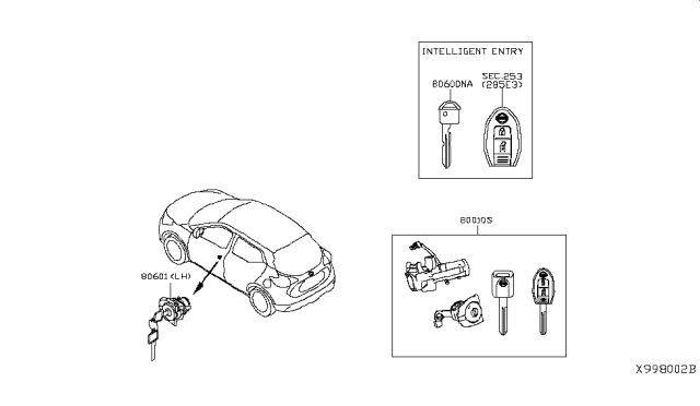 2019 Nissan Kicks Key Set & Blank Key Diagram 1