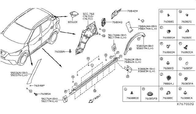 2018 Nissan Kicks Body Side Fitting Diagram 1