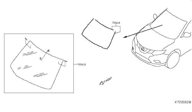 2018 Nissan Kicks Dam-Rubber,Sealant Diagram for 72716-5RB0A