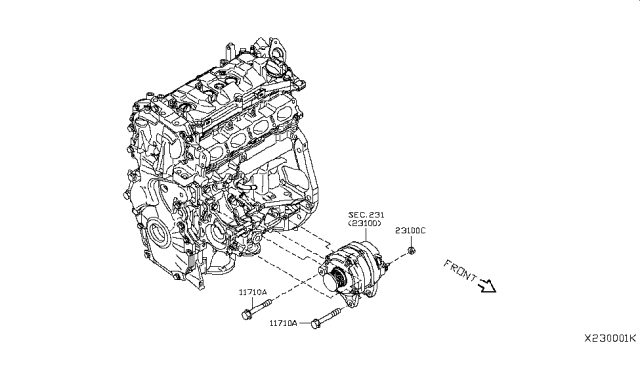 2019 Nissan Kicks Alternator Fitting Diagram 1
