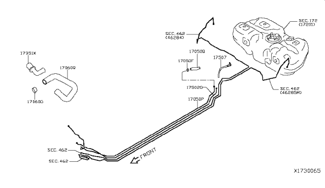 2019 Nissan Kicks Tube-Ventilation,Fuel Piping Diagram for 17339-5RL0A