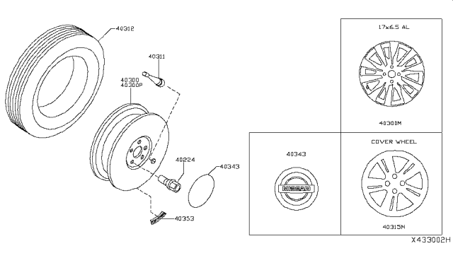 Aluminum Wheel Diagram for D0300-5RL0J