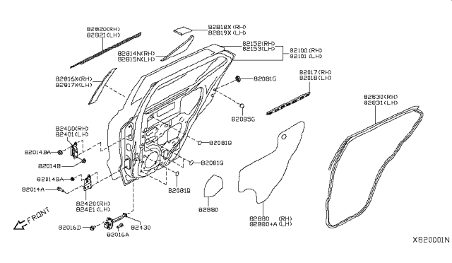 2019 Nissan Kicks HNGE Rr Door Up Diagram for 82400-5RB0B