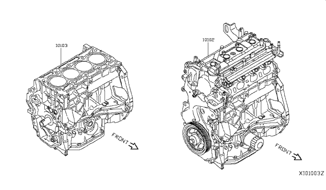 2019 Nissan Kicks Engine-Short Diagram for 10103-5RL0A