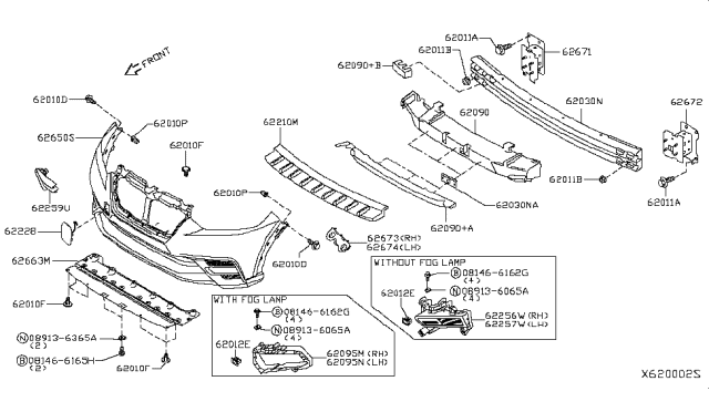 2018 Nissan Kicks Front Bumper Diagram 1