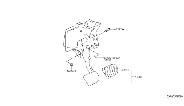 2018 Nissan Kicks Brake & Clutch Pedal Diagram 2