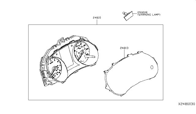 2019 Nissan Kicks Instrument Cluster Diagram for 24810-5RL0B