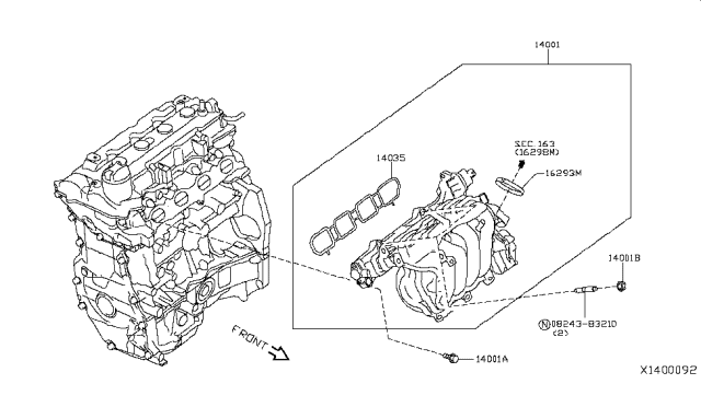 2019 Nissan Kicks Gasket-Intake Manifold Diagram for 14035-5RL0A