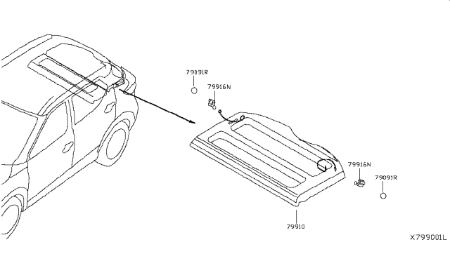 2019 Nissan Kicks Rear & Back Panel Trimming Diagram 2