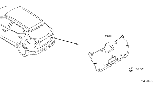 2018 Nissan Kicks Back Door Trimming Diagram 2