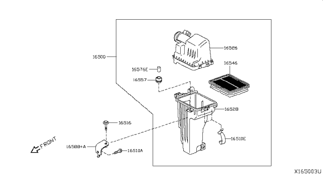 2018 Nissan Kicks Bracket-Resonator Diagram for 16588-5RB1A