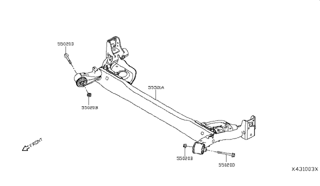 2018 Nissan Kicks Beam Complete-Rear Suspension Diagram for 55501-5RL0B