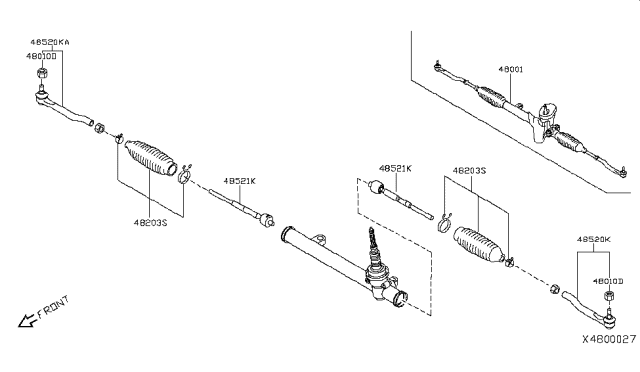 2019 Nissan Kicks Socket Kit-Tie Rod, Inner Diagram for D8521-5RL0A