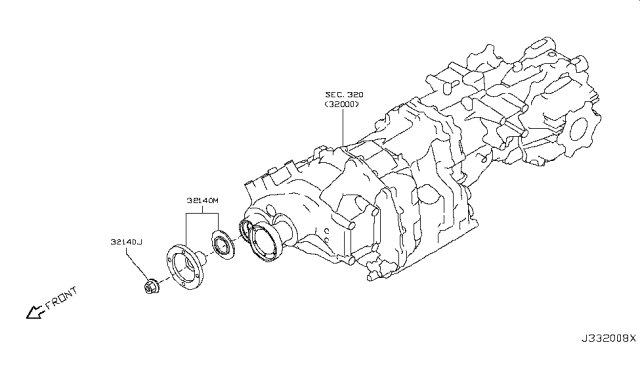 2011 Nissan GT-R Transfer Gear Diagram