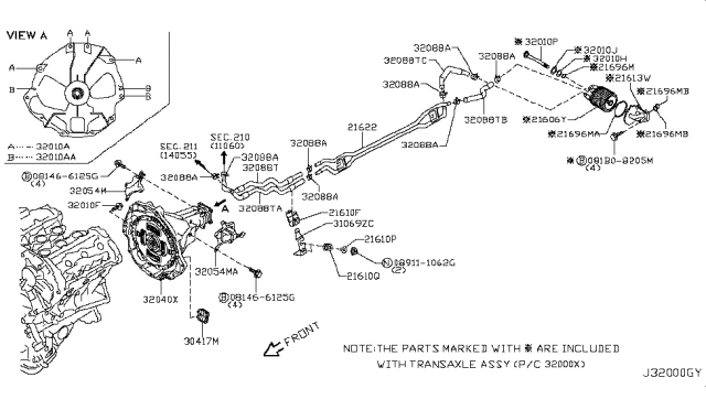 2014 Nissan GT-R Manual Transmission Assembly Diagram for 320A0-KJ10A