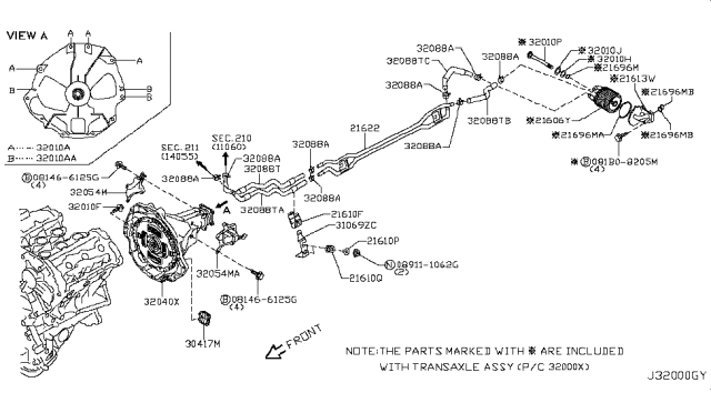 2016 Nissan GT-R Manual Transmission, Transaxle & Fitting Diagram 1