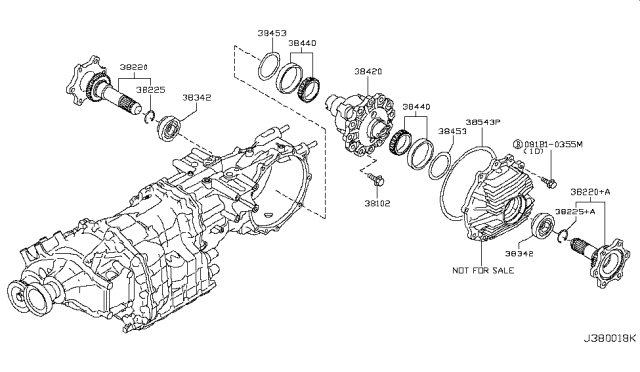 2016 Nissan GT-R Flange Assy-Side Diagram for 38220-62B0A