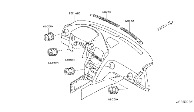 2011 Nissan GT-R Ventilator Diagram