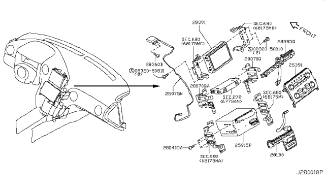 2009 Nissan GT-R Switch Assembly-Cd Deck,EJECT Diagram for 281B3-JF00A