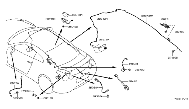 2017 Nissan GT-R Camera Assy-Back View Diagram for 28442-62B0A