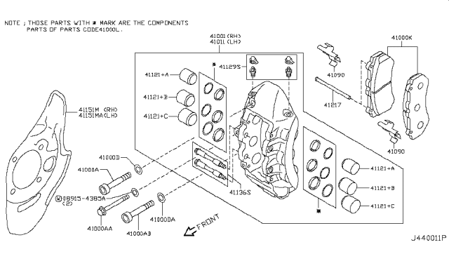 2013 Nissan GT-R Front Brake Diagram 1