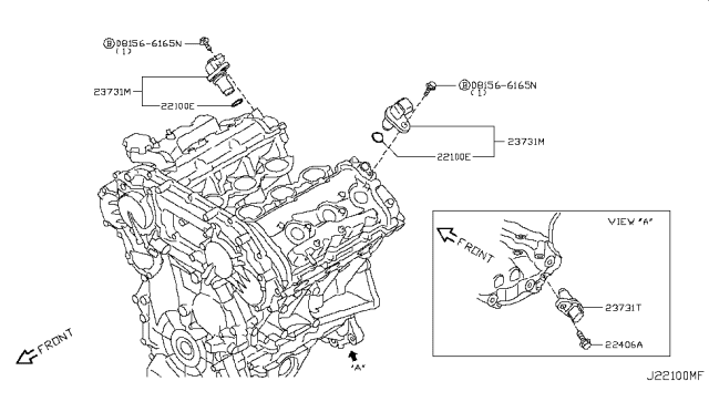 2018 Nissan GT-R Distributor & Ignition Timing Sensor Diagram