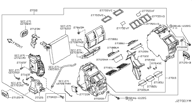 2012 Nissan GT-R Heater & Blower Unit Diagram 2