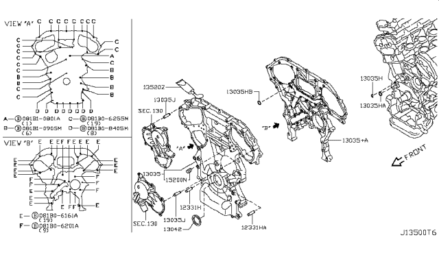 2010 Nissan GT-R Bolt Diagram for 081B0-6255M