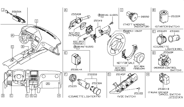 2012 Nissan GT-R Switch Diagram 3