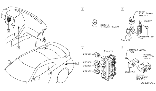 2009 Nissan GT-R Relay Diagram 2