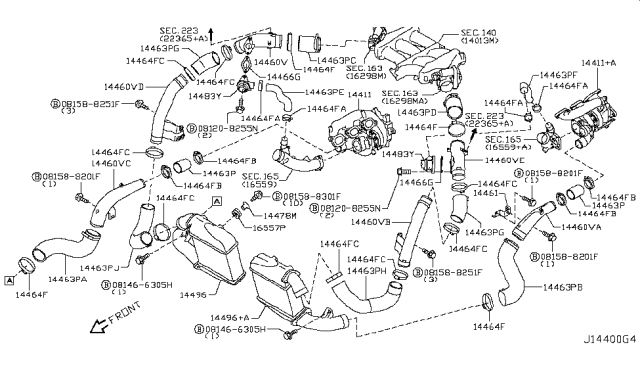 2009 Nissan GT-R Turbocharger Diagram for 14411-JF03B